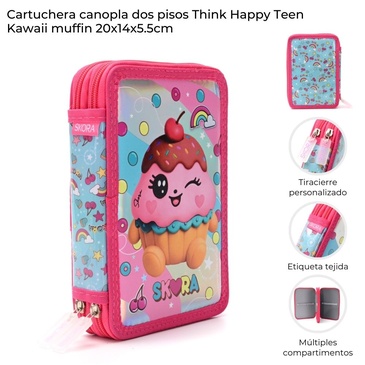 Cartuchera Doble Cierre Kawaii Muffin Skora