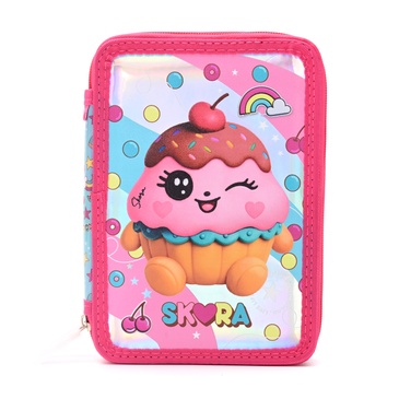 Cartuchera Doble Cierre Kawaii Muffin - Skora