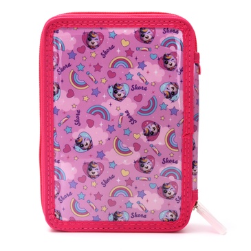 Cartuchera Doble Cierre Kawaii Unicornio Helado  - Skora