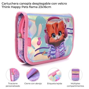 Cartuchera Canopla Con Velcro Pets Flama  Skora