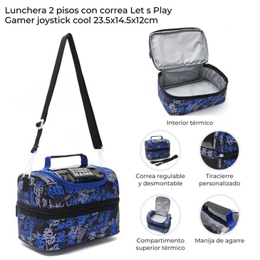 Lunchera 2 Pisos Lets Play Gamer Joystick Cool Skora
