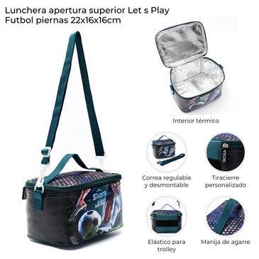 Lunchera Apertura Superior Play Futbol Piernas  Skora