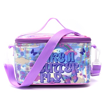 Lunchera Apertura Superior Think Happy Uni Arcoiris Mariposas  - Skora