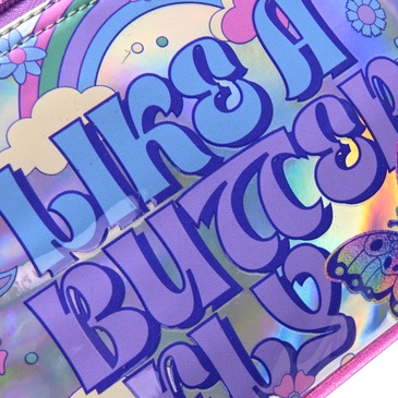 Lunchera Apertura Superior Think Happy Uni Arcoiris Mariposas  - Skora