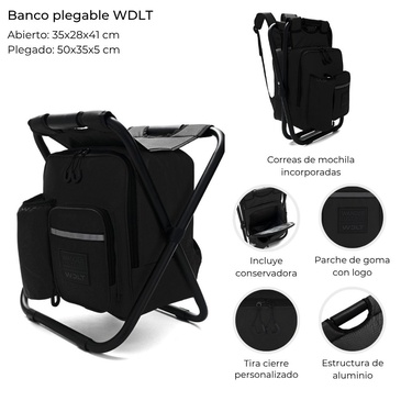 Banco Plegable Con Mochila. Conservadora Incorporada Wanderlust