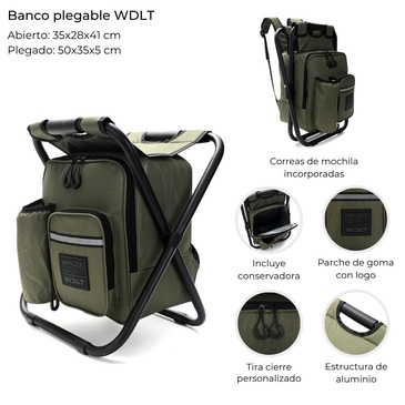 Banco Plegable Con Mochila. Conservadora Incorporada Wanderlust