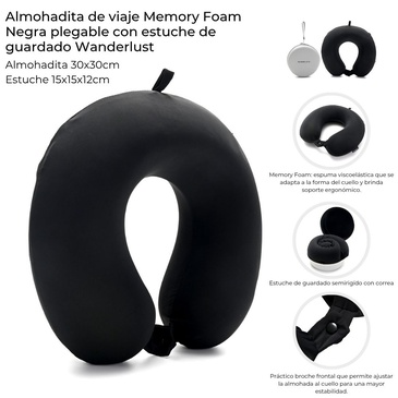 Venta por Mayor y Catalogo Almohadita De Viaje Foam Plegable Con Estuche de Guardado Wanderlust