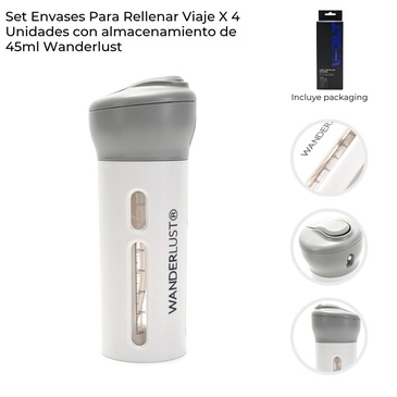 Venta por Mayor y Catalogo Set Envases Para Rellenar x 4 Unid Wanderlust