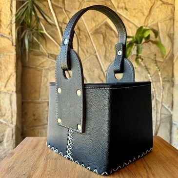 Canasta  Eco Cuero Reforzada Con Costura  Enchúlate