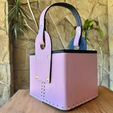 Canasta  Eco Cuero Reforzada Con Costura  - Enchúlate