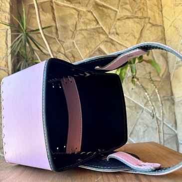 Canasta  Eco Cuero Reforzada Con Costura  - Enchúlate