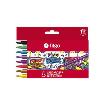 Marcador Pinto 2220 x 8 Glitter  Filgo