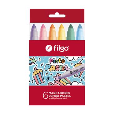 Marcadores Pinto Jumbo x 6 Pastel Filgo