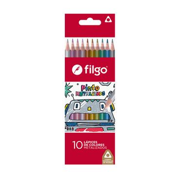 Lapices De Colores Pinto x 10 Metalizados  Filgo