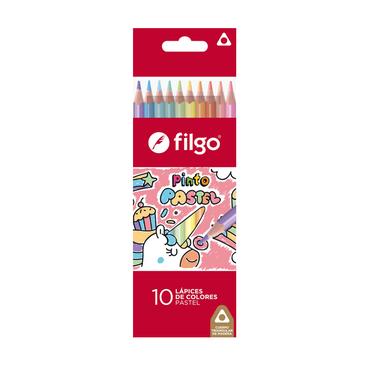 Lapices De Colores Pinto x 10 Pastel  Filgo