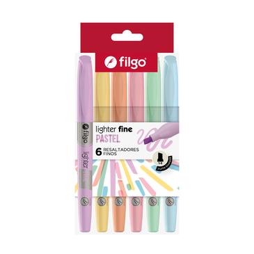 Resaltador Lighter Fine x 6 Pastel  Filgo