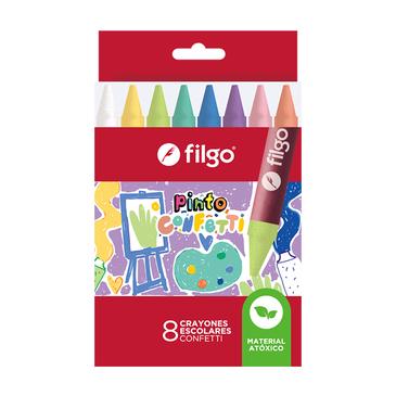 Crayones De Cera Pinto x 8  Confetti Filgo